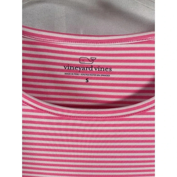 Vineyard Vines T-Shirt Dress Womens Small Pink Striped Stretch - Picture 2 of 5
